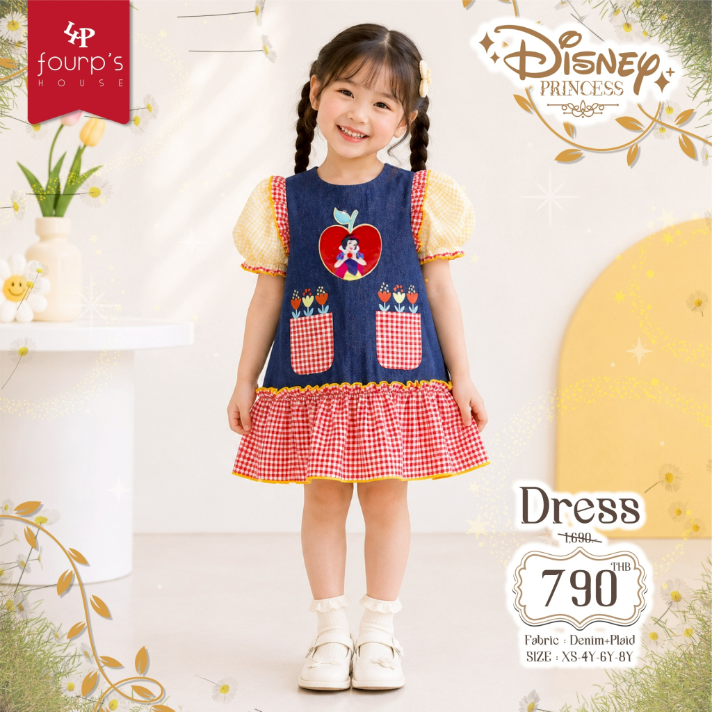 DISNEY PRINCESS : Snow White (สโนว์ไวท์) เดรสเด็กหญิงลิขสิทธิ์แท้ [091447]