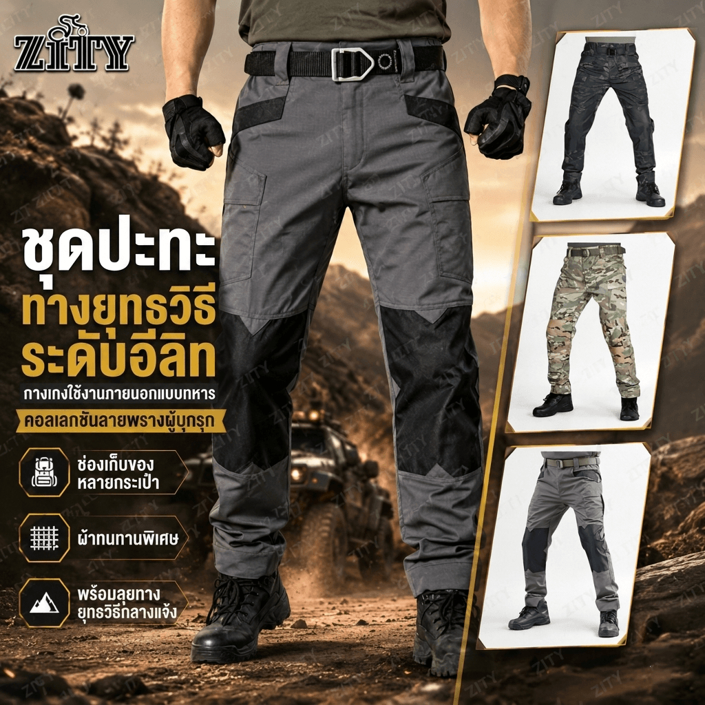 กางเกงยุทธวิธี IX6 สำหรับผู้ชาย – กางเกงคาร์โก้ความจุสูงพร้อมกระเป๋าอเนกประสงค์ 6 ช่องสำหรับใช้กลางแจ้งและปฏิบัติหน้าที่