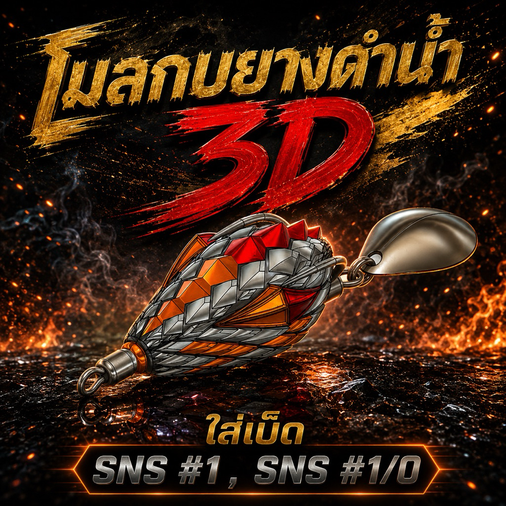 โมลกบยางดำน้ำ 3D (Forest frog V.11) 1 ชุด มี 5 ชิ้น ใส่เบ็ด SNS #1 และ SNS #1/0
