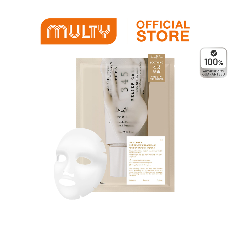 Multy Dr.Althea 345 Relief Cream Mask 25G*4Ea 100 g. ดร.อัลเทีย 345 รีลีฟ ครีม มาส์ก 25 กรัม