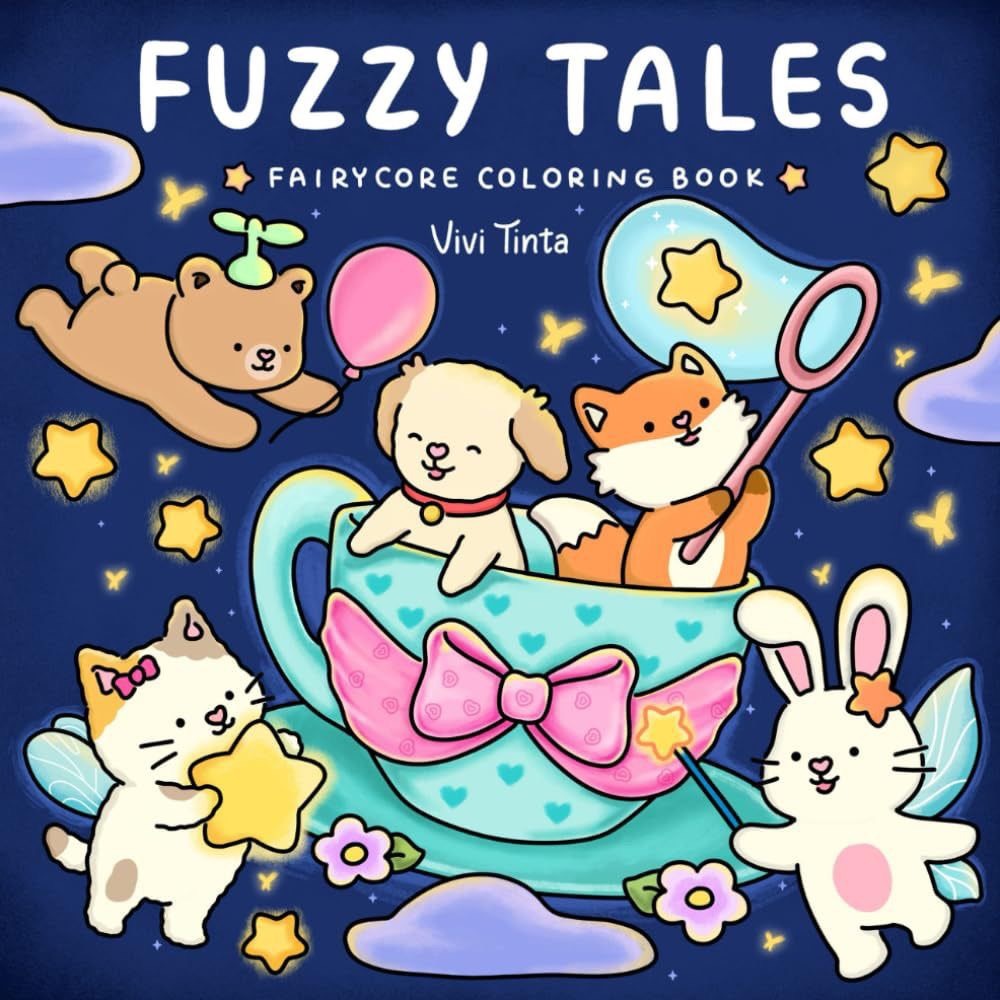 [พร้อมส่ง] NEW!! สมุดภาพระบายสี FLUFFY TALES ภาพน่ารัก ลายเส้นชัด