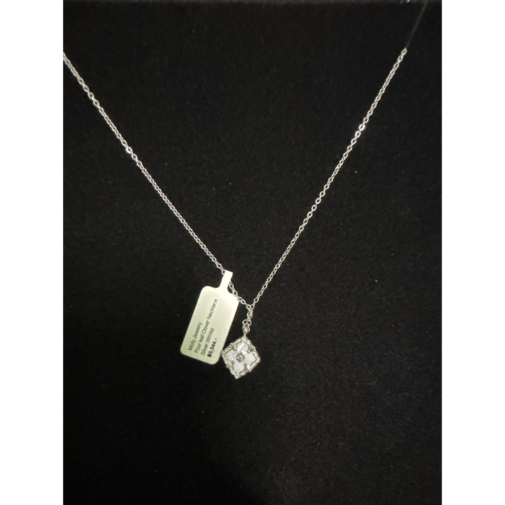 Molly jewelry Four leaf clover necklace silver(white)