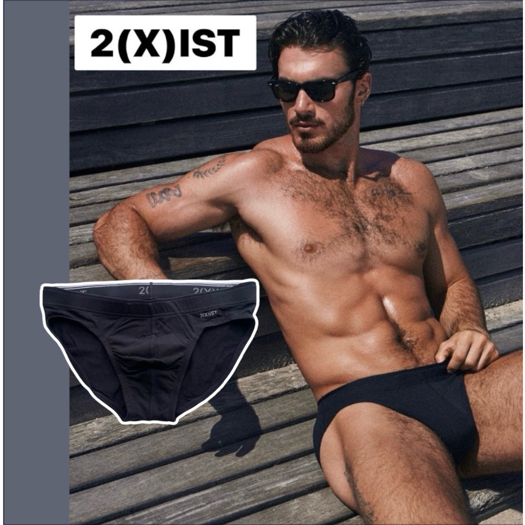 กางเกงในชาย 2(X)IST สีดำ ขอบซ่อนด้านใน size S,M