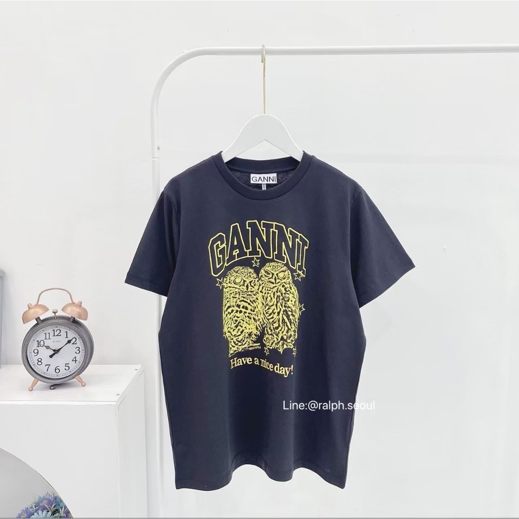 Ganni Basic Fit Graphic Short Sleeve T-Shirt
