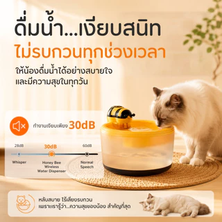 [ส่งไว] Bratvee Pet Water Fountain 2.2L น้ำพุสัตว์เลี้ยงไร้สาย รุ่นWC11 แบต2200mAh จุน้ำ2.2L ระบบSensor