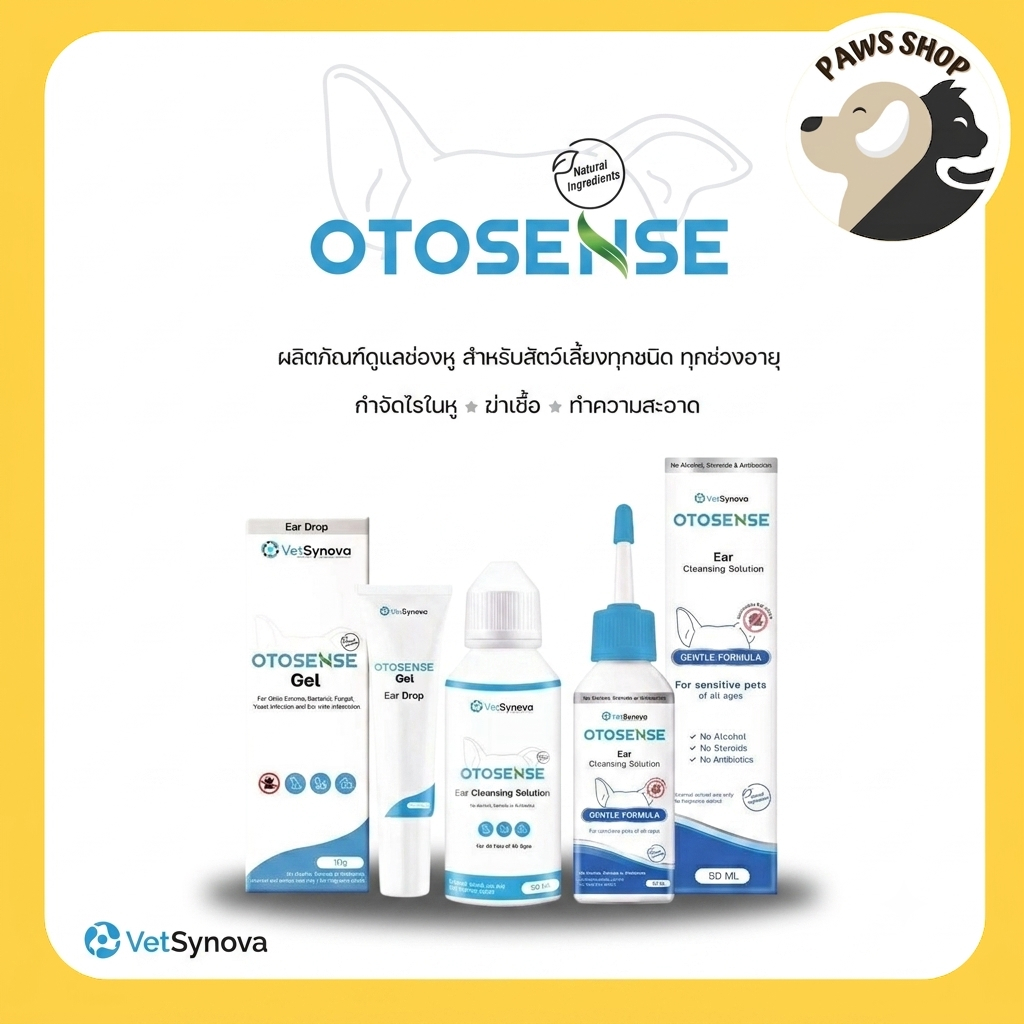 Otosense น้ำยาเช็ดทำความสะอาดช่องหู กำจัดไรในหู แบคทีเรีย รา ยีสต์ 50-100 ml