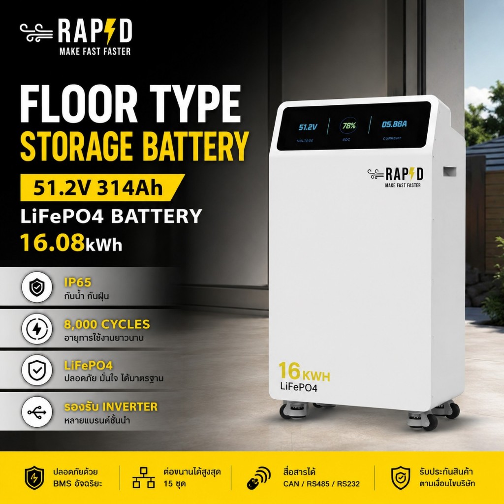 RAPD Li-Battery 51.2V 314aH (IP65) Floor Type Lituium Energy 0053013