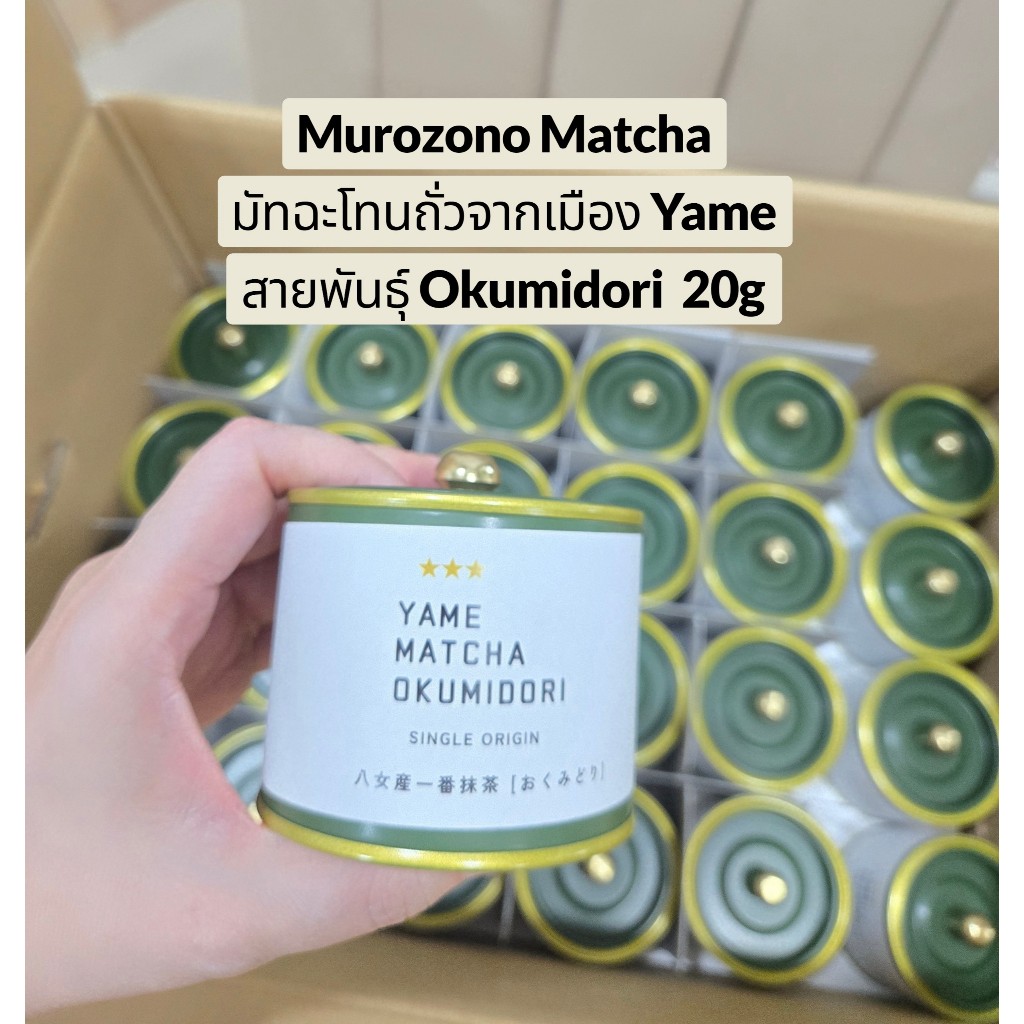 มัทฉะพร้อมส่ง Murozoro Yame Matcha จากเมืองยาเมะ ฟุกุโอกะ โทนถั่ว Single origin เกรดพิธีการ