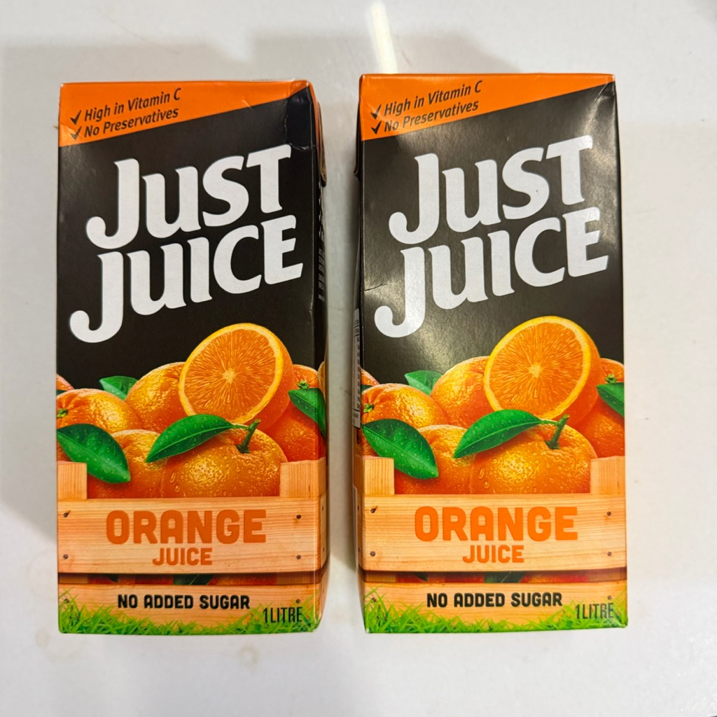 Just Juice น้ำส้ม Orange Juice 1 ลิตร x 2 กล่อง ไม่เติมน้ำตาล