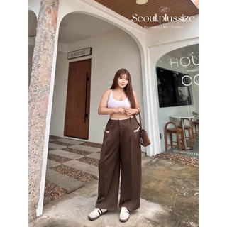 (ส่งด่วน) Two-tone pretzelle pants กางเกงขายาวบิ๊กไซส์เอวสูงทูโทนใส่ทำงานสวย เอว 34-60“(SO)