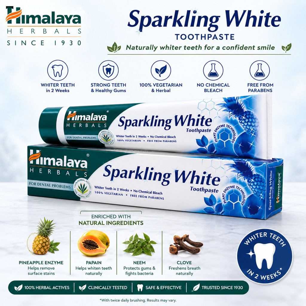 Himalaya Toothpastes Sparkling white , complete care , Active Fresh