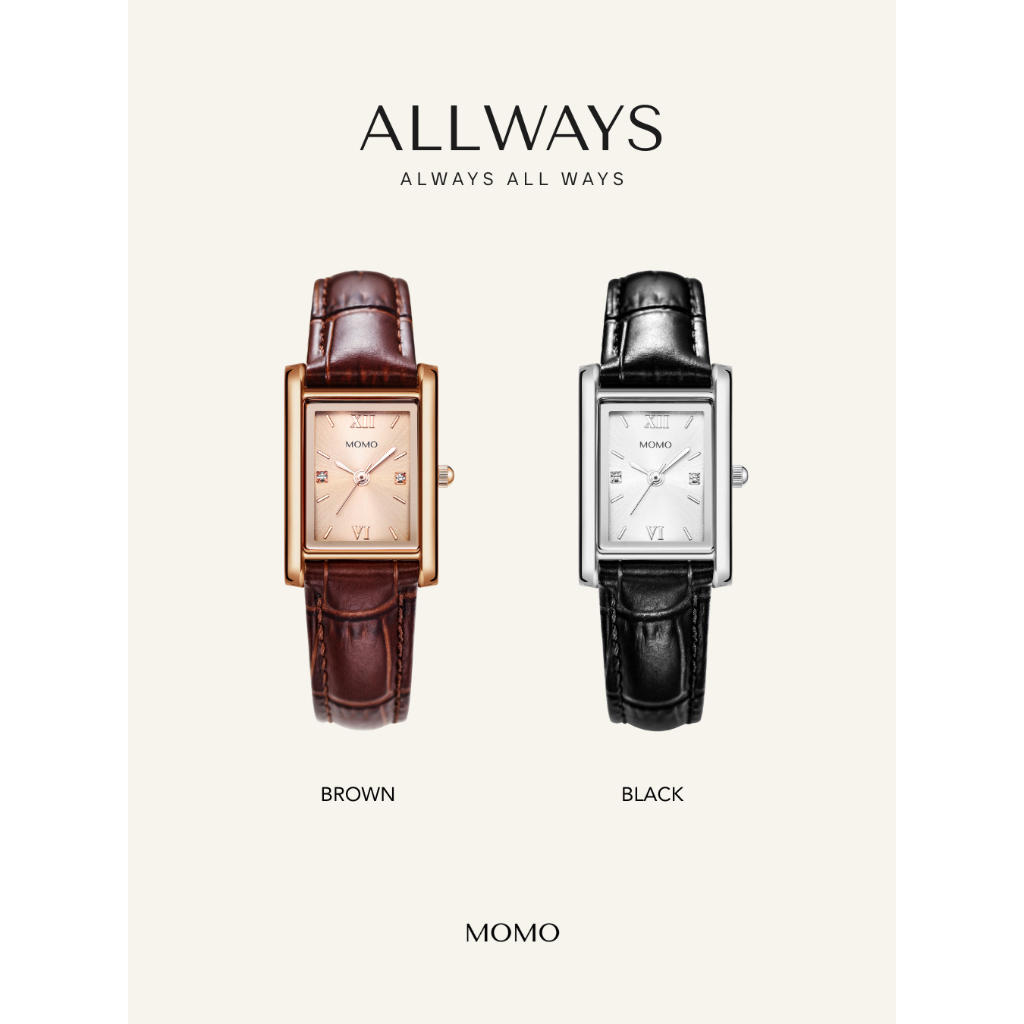 MOMOWATCH - ALLWAYS - Women's Watch Leather Strap - นาฬิกาข้อมือผู้หญิง สายหนัง