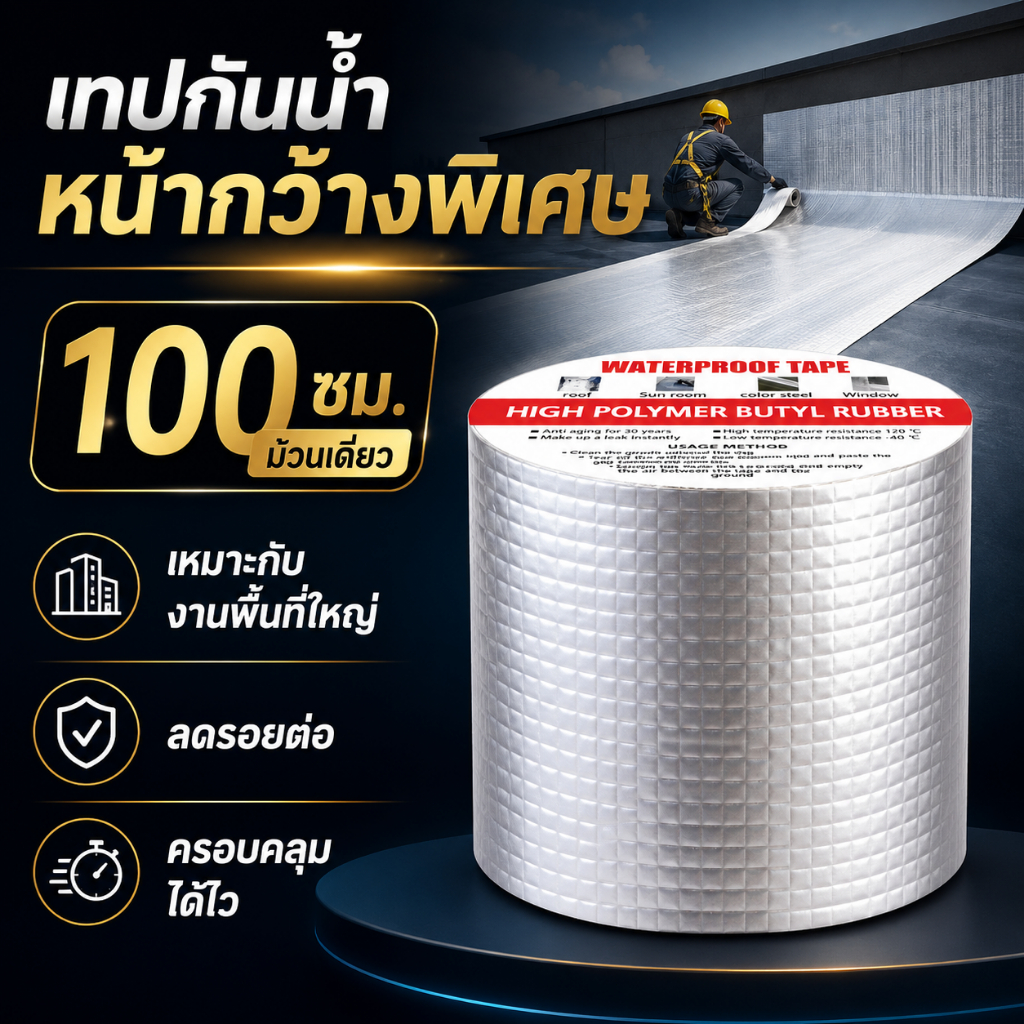 เทปกาวกันรั่ว ชุดเทปซ่อมรั่วสำหรับปรับปรุงบ้านเก่า มีหลายขนาดเหมาะกับรอยแยกทั้งเล็กและใหญ่ เทปกาวกันน้ำ