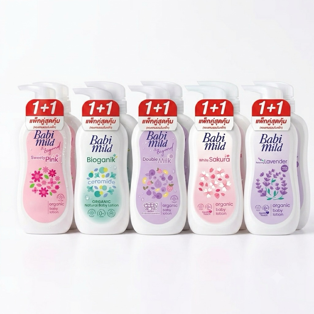 Babi Mild เบบี้มายด์ โลชั่นเด็ก อัลตร้ามายด์ แพ็คคู่สุดคุ้ม (350ml x 2) สูตรอ่อนโยน บำรุงผิวเนียนนุ่ม ชุ่มชื้นยาวนาน
