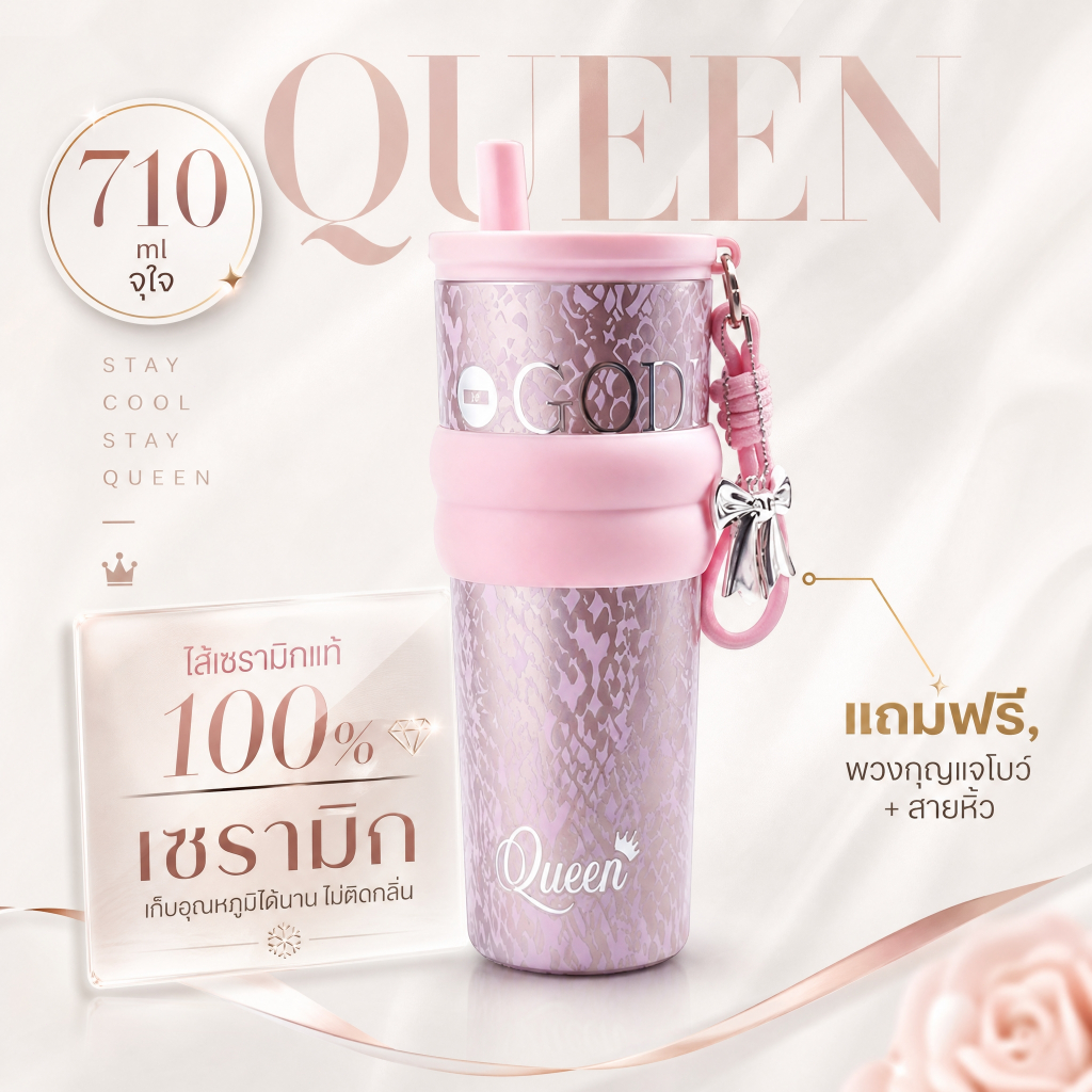 TIETO แก้วน้ำ 710ml รุ่นลิมิเต็ด เก็บร้อนเก็บเย็น