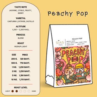 เมล็ดกาแฟคั่ว Peachy Pop By Sias Koffee Roaster