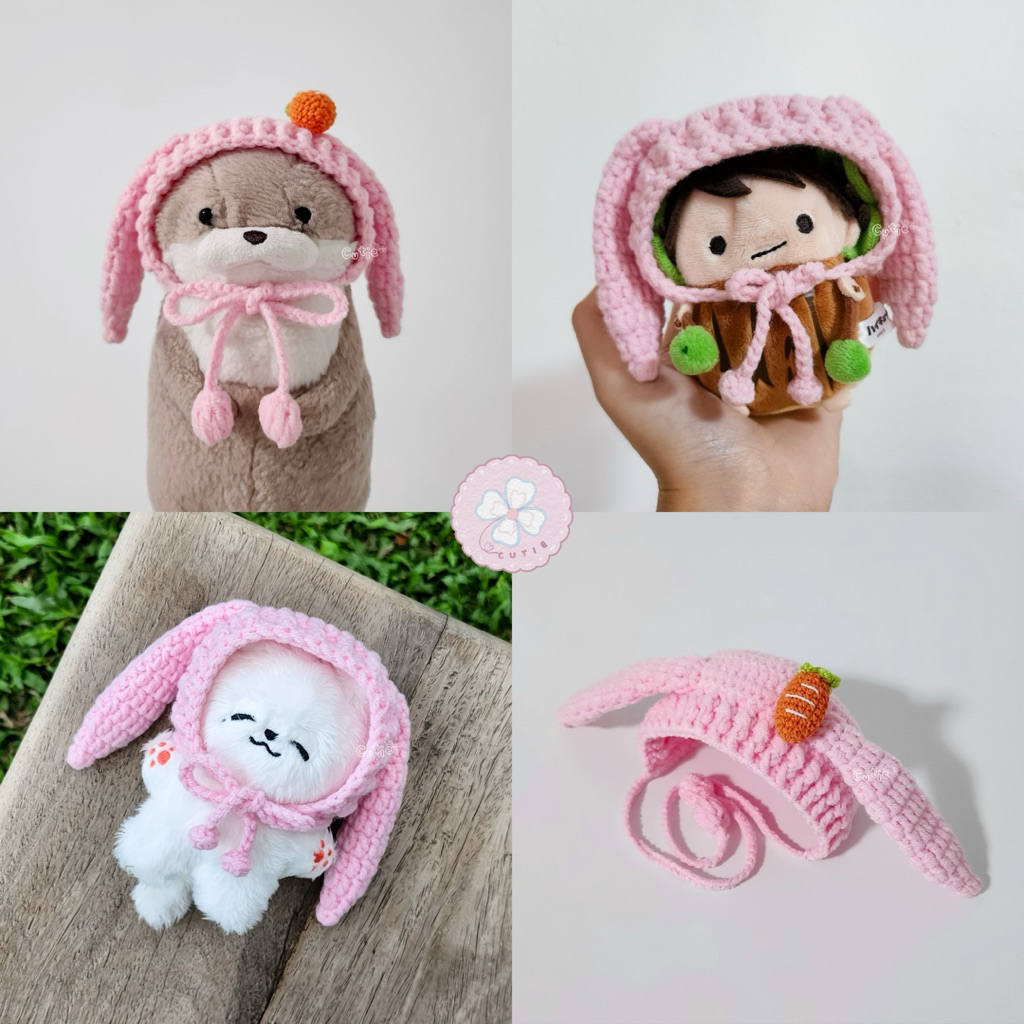 ⊹ ชุดตุ๊กตา 10 cm, 15 cm, นากซูดัล, โอยต้นไม้ ⊹ หมวกกระต่ายถัก+แคร์รอต