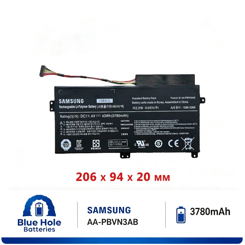 Samsung AA-PBVN3AB 11.4V 43Wh Battery For 370R4E 370R5E 450R4E 510R5E 1 Year Warranty Factory Direct