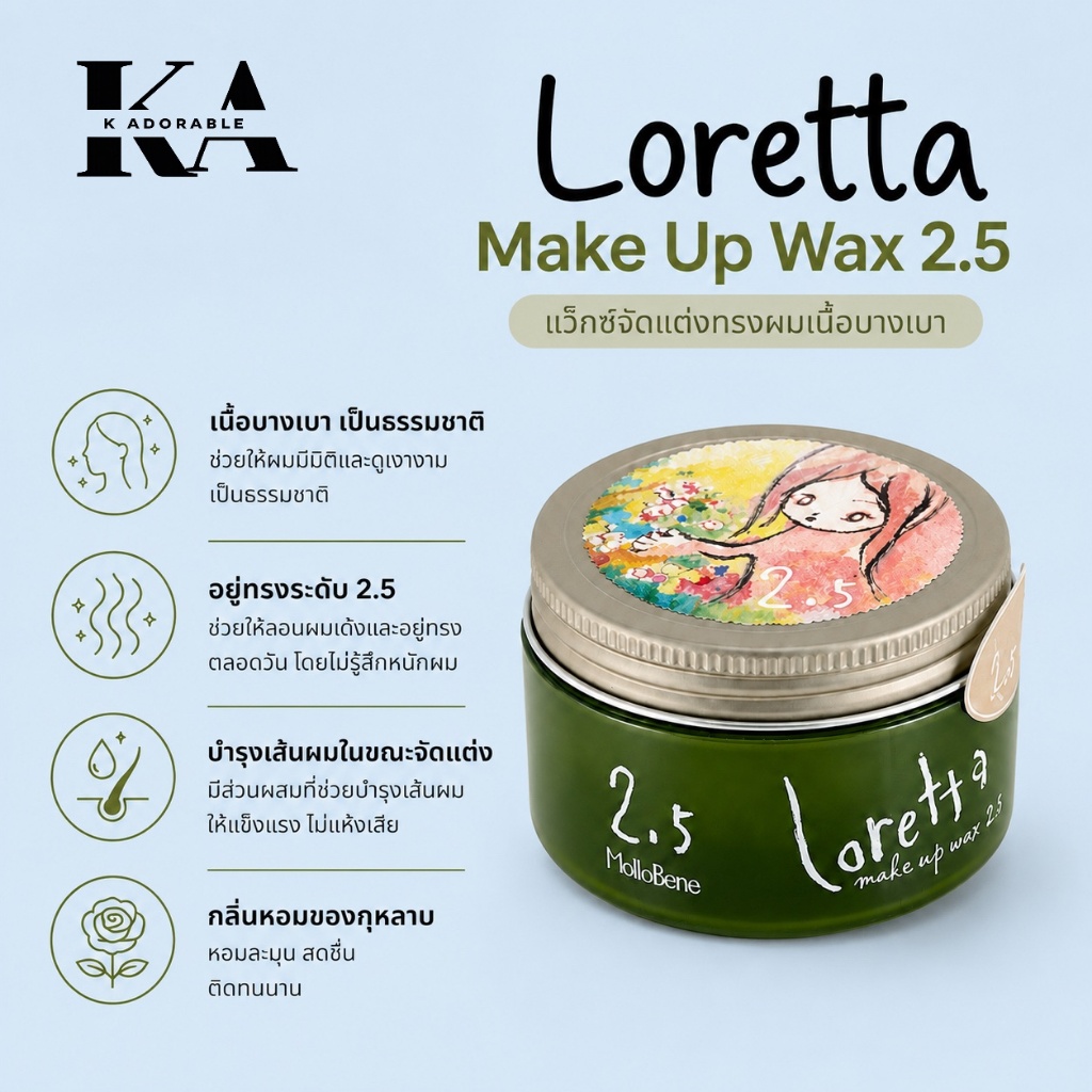 [ราคาดี !ส่งทันที] Loretta stlyling ผลิตภัณฑ์จัดแต่งทรง ยอดนิยมสไตล์ญี่ปุ่น พริ้วไหวดูเป็นธรรมชาติ รูปที่ 4