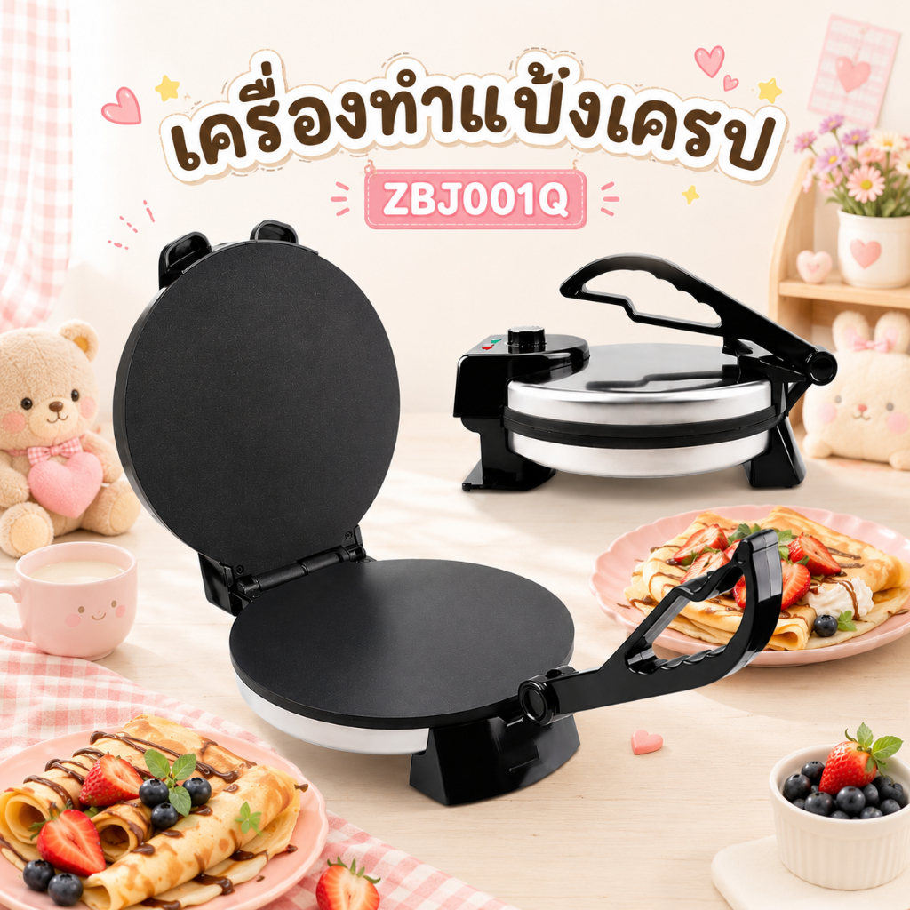 เครื่องทำแพนเค้ก เครื่องทำแป้งเครป -ZB-J001Q-