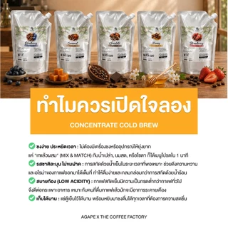 Concentrate Cold Brew คั่วกลาง (Caramel) ชงได้ 8-16 แก้ว กาแฟสูตรเข้มข้น อาราบิก้า 100%