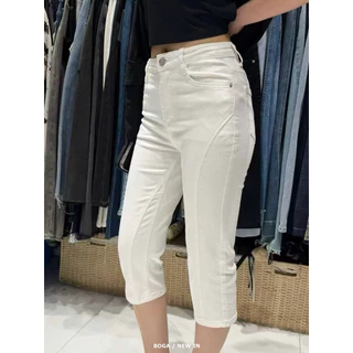 📍พร้อมส่ง📍62056 🇰🇷FSY🇰🇷 Relax Stretch Capri Denim ไอเทมกางเกงยีนส์สีเบสิคทรงคาปรีสุดฮิต ให้ลุคดูเรียบหรู