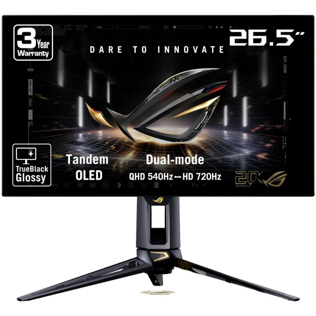 ASUS ROG Swift PG27AQWP-G EDITION 20 27" Dual Mode QHD 1440P 540Hz Full HD 720Hz 0.02ms HDR500 OLED 