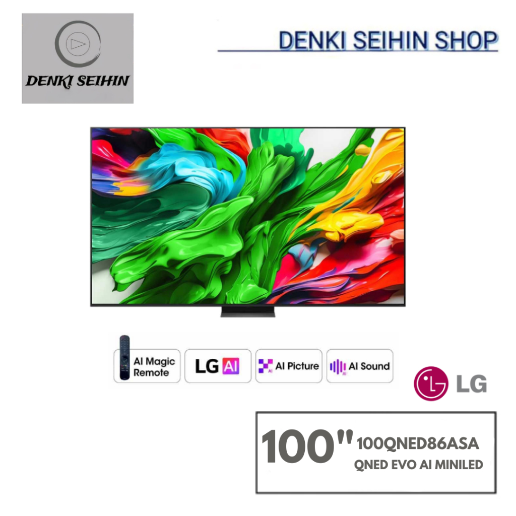 LG QNED evo AI MiniLED 144Hz Smart TV รุ่น 100QNED86ASA Magic AI Remote สมาร์ททีวี 100 นิ้ว 100QNED8