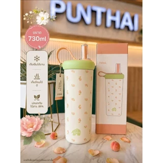 เก็บอุณหภูมิรุ่น Floral Tumbler PunThai Coffee ทำจากสแตนเลส 304 เคลือบเซรามิกด้านใน