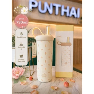 เก็บอุณหภูมิรุ่น Floral Tumbler PunThai Coffee ทำจากสแตนเลส 304 เคลือบเซรามิกด้านใน