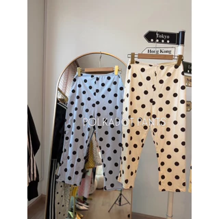 กางเกงคาปรีลายจุดใหญ่ Big Polka Dot Capri Pants