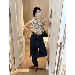 📍พร้อมส่ง📍10069# เสื้อแขนสั้น คอกลม ลายดอก ผ้าตาข่าย เนื้อผ้ายืดหยุ่นได้เยอะ TAG:WG.WE 🇰🇷