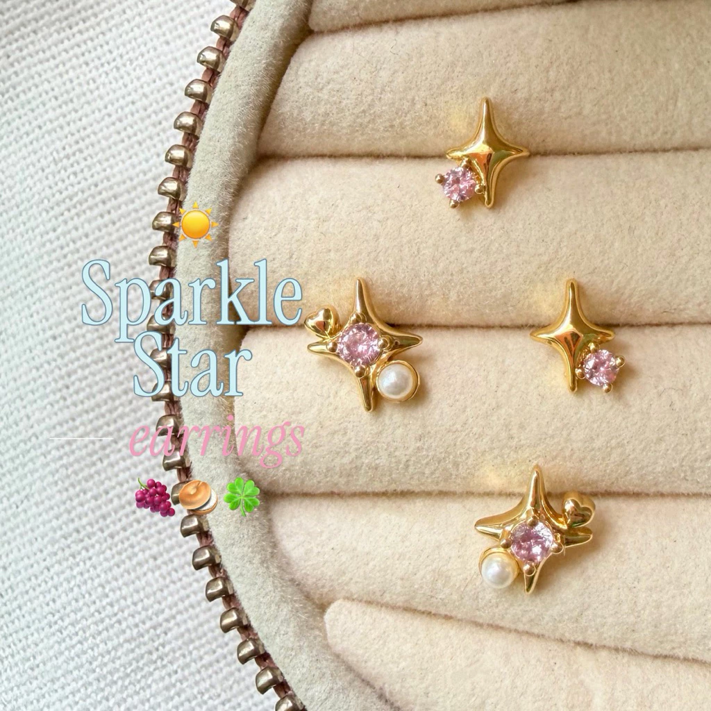 Sparkle star earrings ✨💖🎀🎄ราคาต่อคู่