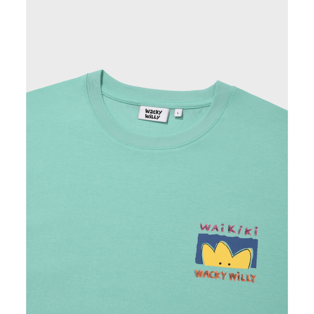 WACKY WILLY เสื้อยืดรุ่น Beach Graphic Short Sleeve T-Shirt Green (80241SBGSSU_S6GNXX) — صورة 4