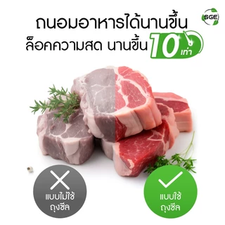 ถุงซีลสุญญากาศ แบบเรียบ รุ่น B0D ซีลของแช่แข็ง เนื้อไนลอน ทนอุณหภูมิ -20 องศา ไม่กรอบ ไม่แตก