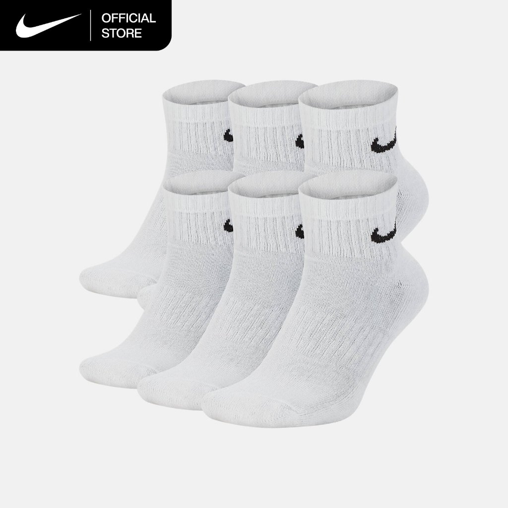 Nike Everyday Cushioned Training Ankle Socks (6 Pairs) - White [SX7669-100]