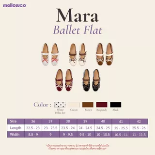 Mellowco รุ่น Mara Ballet Flat รองเท้าบัลเล่ต์หนังพรีเมียม M12-J5043