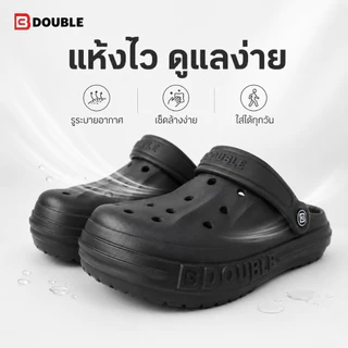 BB Double รองเท้าแตะพื้นหนา ดีไซน์เรียบง่าย สวมใส่ง่าย ระบายอากาศดี พร้อมสายรัดส้น เหมาะสำหรับเดินเล่น ท่องเที่ยว
