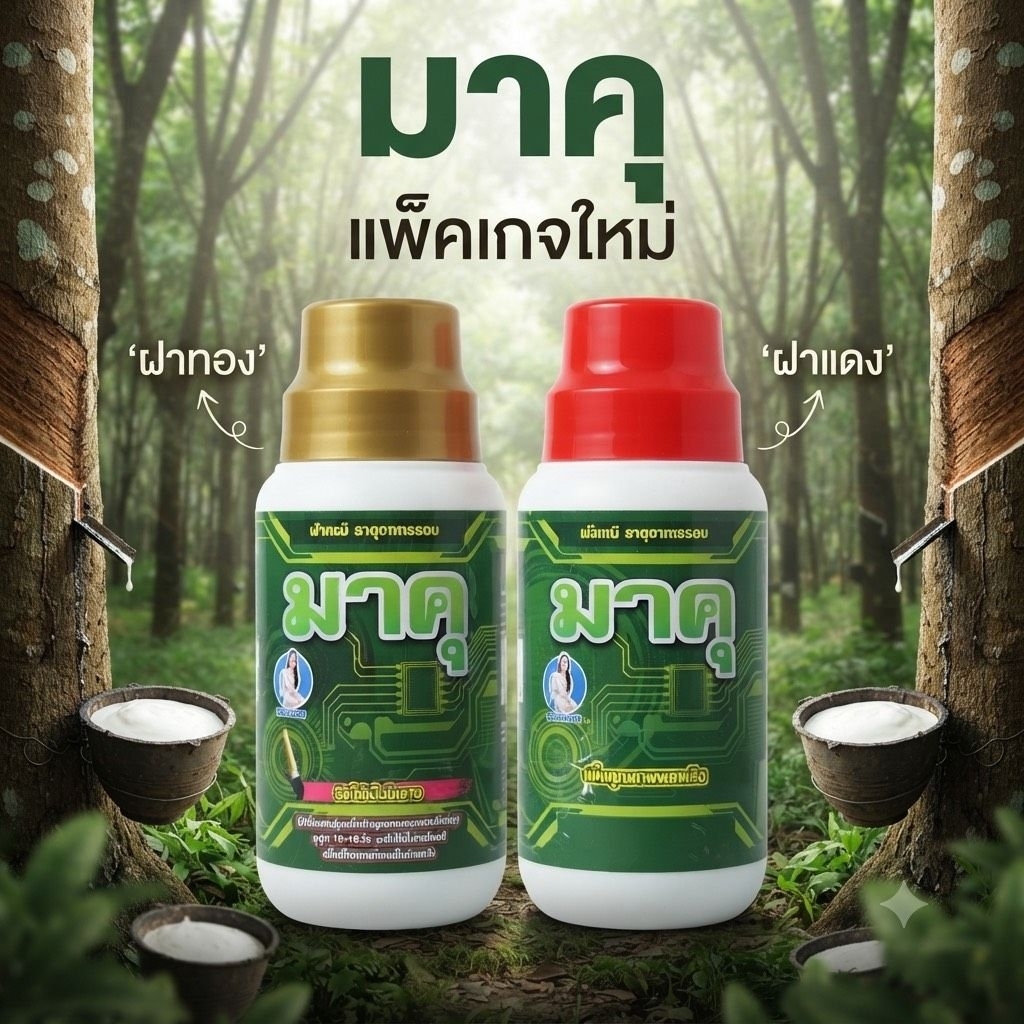 มาคุ🌱(ฝาทอง) และ  (ฝาแดง)ปุ๋ยเคมีธาตุอาหารรอง#เหมาะกับยาง15ปีขึ้นไป**ขวดขนาด500CCทาได้1,300-1,500ต้น