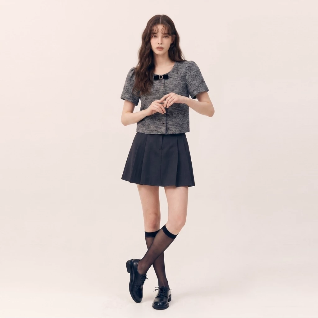 AMILA Blouse AM-B1429 ทวิต+เข็มกลัด แขนสั้น IGPU26-7 PCE1290