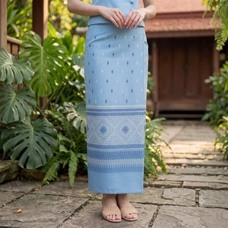 👗ผ้าถุงผ้าฝ้าย หมักโคลน ลายไทย แบบผูกเชือก เย็บสำเร็จสวมใส่ได้เลยไม่ต้องตัดเย็บเพิ่ม