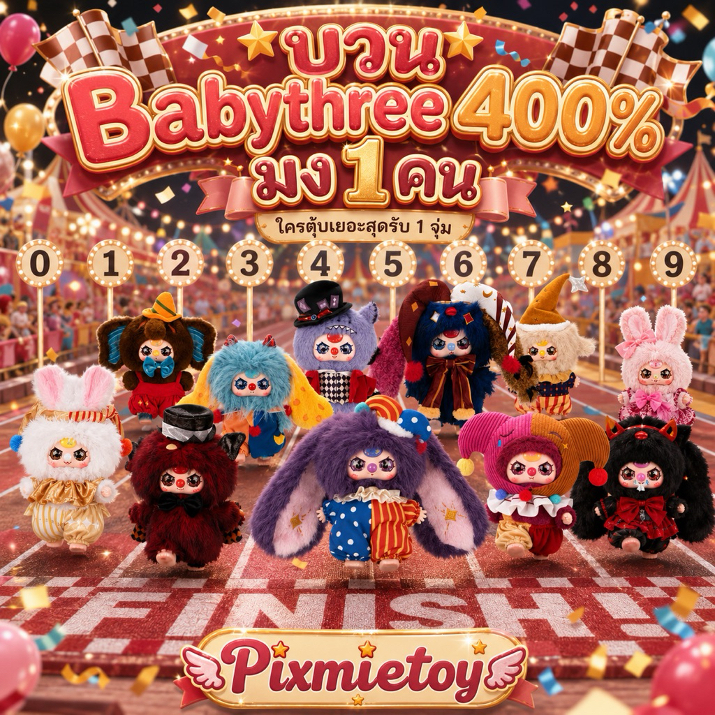 ⛺️🎢บวนbabythree circus400% 1คนมง🎢⛺️ (ใครตุ้บมากสุดรับ1จุ่ม)