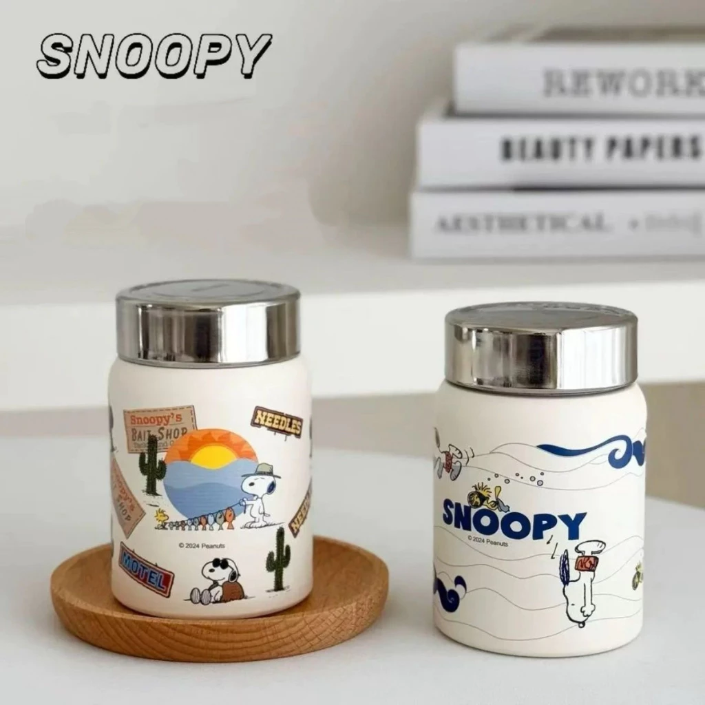 Snoopy แก้วกาแฟ สแตนเลส สแตนเลสSUS316L เคลือบเซรามิก 280ml. แก้วเก็บความเย็น จัดส่งจากประเทศไทย