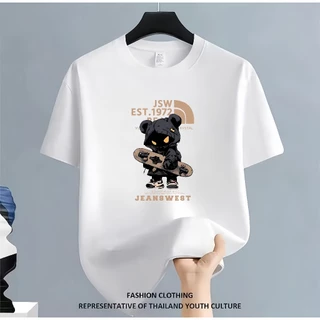 เสื้อยืดแขนสั้นคอกลม ผ้านุ่มระบายอากาศดี ทรงปล่อย ใส่ได้ทุกเพศ ราคาพิเศษ ลดสุดๆ
