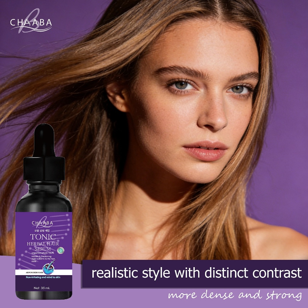 CHABA Tonic Herbal Hair Serum 35ml เซรั่มปลูกผมและคิ้ว ชบา สูตรสมุนไพรเข้มข้น บำรุงผมเงางาม