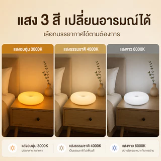 SKIER ส่งจากไทยโคมไฟตั้งโต๊ะรูปโดนัท แหล่งกำเนิดแสง LED ไฟตกแต่ง ชาร์จ USB หรี่แสงแบบสัมผัส ไฟตกแต่งข้างเตียงห้องนอน