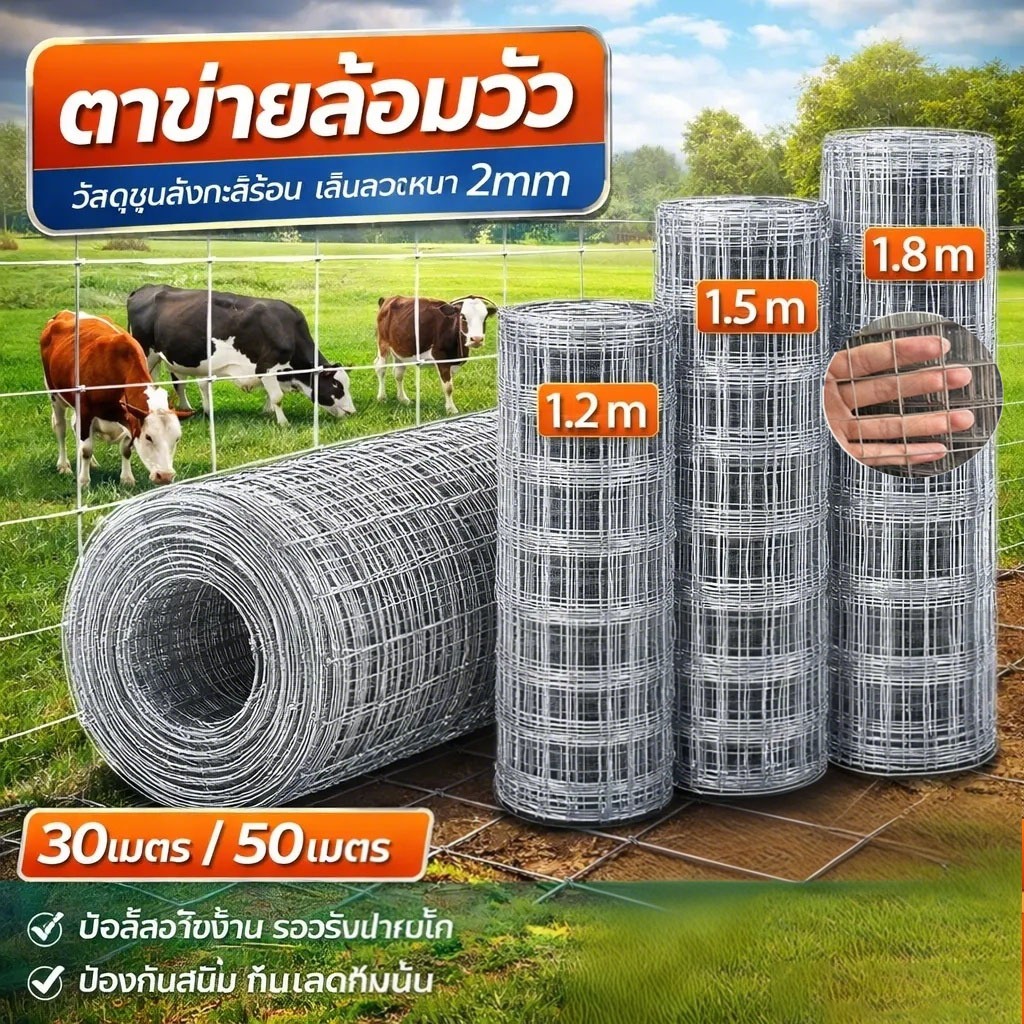 รับประกัน 50ปี+ ลวดตาข่ายสแตนเลส304 ลวดตาข่ายชุ ขนาด 1mx2m แบบชุบร้อน ไม่เป็นสนิม ต ตะแกรง ทำกรงไก่ กรงนก