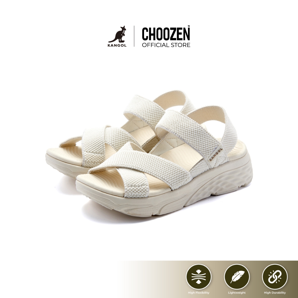 KANGOL Cross Strap Slippers รองเท้าแตะรัดส้นผู้หญิง EVA 100% ส้นหนา น้ำหนักเบา ใส่สบาย 62523636