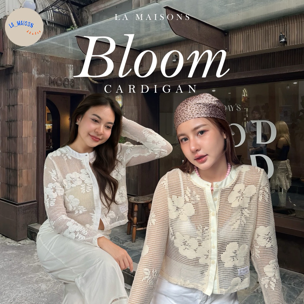 Bloom Cardigan คาร์ดิแกนแขนยาวผ้าลูกไม้ซีทรู ลายดอกละมุน La 