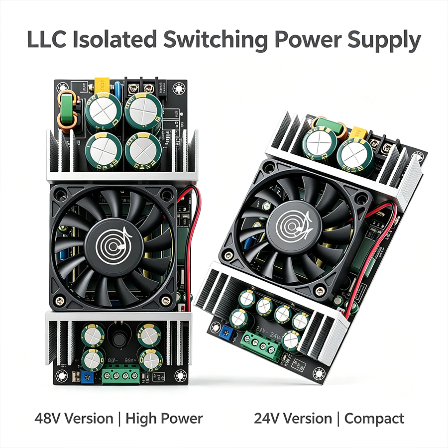 หม้อแปลงสวิตชิ่ง AC220V เป็น DC24V/48V 17A 400W/800W LLC แหล่งจ่ายไฟแอมป์ ปรับแรงดันได้